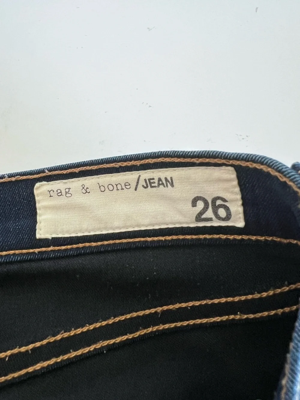 Rag‎ & Bone Women's Raw Hem Dark Blue Dearborn Skinny Jeans